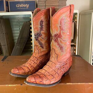 El Presidente Women's Western Leather Boots - Gator Print Size 7.5
